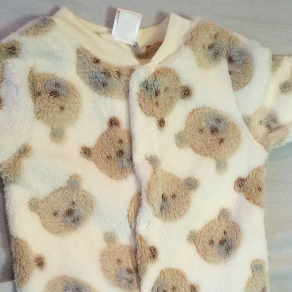 🍁  NWT SANDY SIMON BOYS GIRLS FUZZY BODYSUIT SLEEPER SIZE 6-9 MONTHS 🍁 - Picture 4 of 4